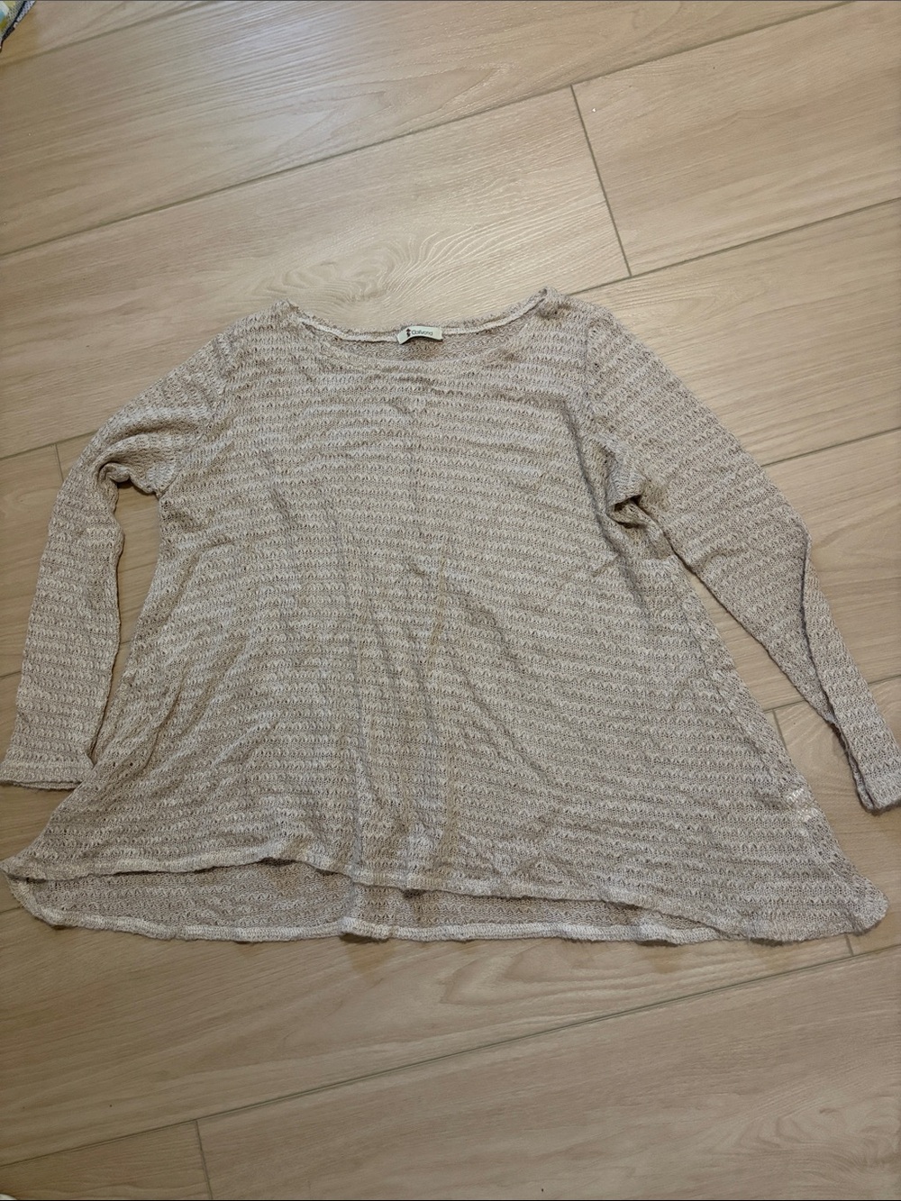 Catford Open Knit Crew Neck Sweater in Beige
